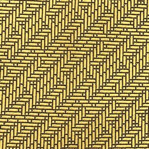 HERMES HEAVY TWILL TIE ~ METALLIC GOLD & BLACK ZIG ZAG HERRINGBONE PATTERN